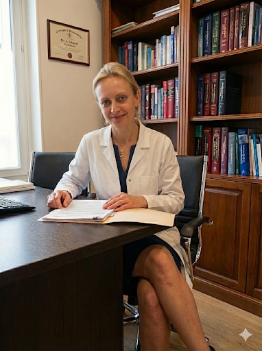 Dr Anna Schmidt dans son cabinet